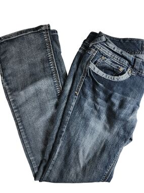 Y2K Twenty One Black Rue21 Jeans Womens 9/10 Low Rise Slim Boot Distressed